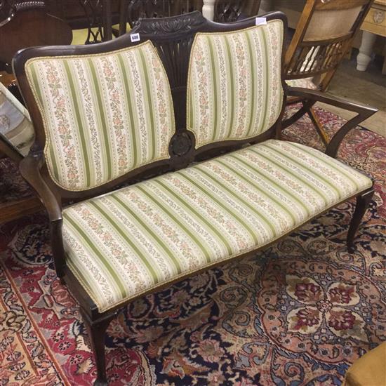 Edwardian mahogany salon settee